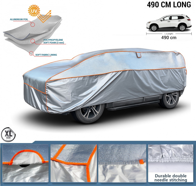 Husa Auto Exterior Impermeabila Anti-Grindina Din Aluminiu Pentru Autoturism, SUV Marimea XL 490 cm RAZ472