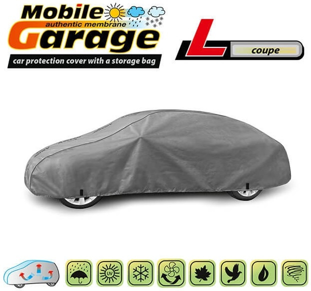 Husa Auto Exterior Kegel Mobile Garage De Inaltă Calitate Pentru Coupe Mărimea L 415-440cm x 107-115cm Gri KBTCOV036
