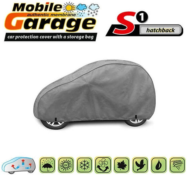 Husa Auto Exterior Kegel Mobile Garage De Inaltă Calitate Pentru Hatchback Mărimea S1 250-270cm x 134-143cm Gri KBTCOV012