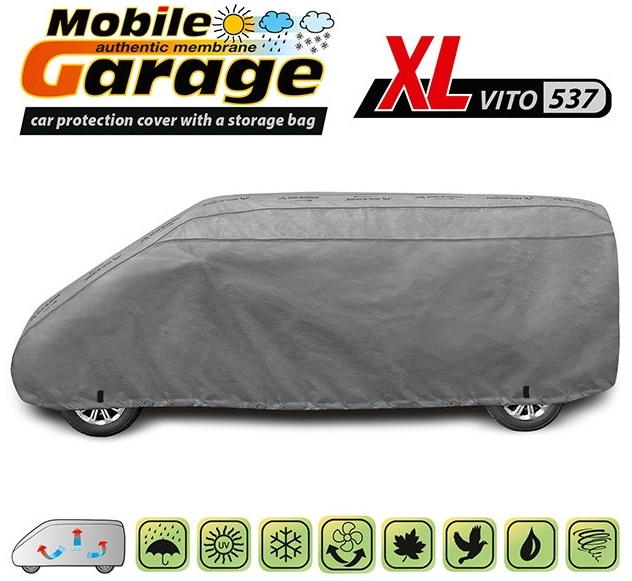 Husa Auto Exterior Kegel Mobile Garage De Inaltă Calitate Pentru Vito Mărimea XL537 520-540cm x 172-180cm Gri KBTCOV046