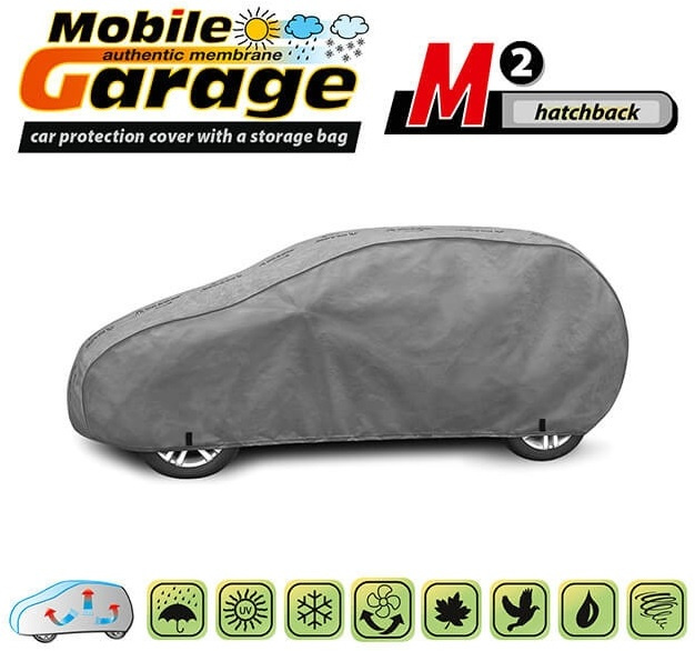 Husa Auto Exterior Kegel Mobile Garage De Inaltă Calitate Pentru Hatchback Mărimea M2 380-405cm x 126-136cm Gri KBTCOV016