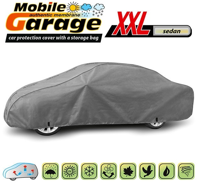 Husa Auto Exterior Kegel Mobile Garage De Inaltă Calitate Pentru Sedan Mărimea XXL 500-535cm x 126-136cm Gri KBTCOV024