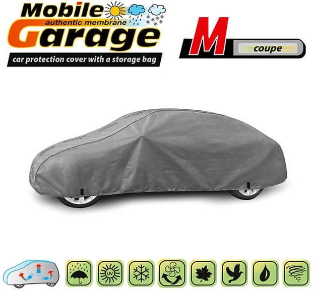 Husa Auto Exterior Kegel Mobile Garage De Inaltă Calitate Pentru Coupe Mărimea M 390-415cm x 115-125cm Gri KBTCOV035