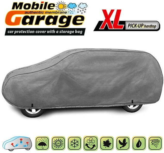 Husa Auto Exterior Kegel Mobile Garage De Inaltă Calitate Pentru Pick-Up Hardtop Mărimea XL 490-530cm x 150-160cm Gri KBTCOV039