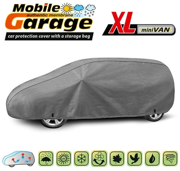 Husa Auto Exterior Kegel Mobile Garage De Inaltă Calitate Pentru Mini Van Mărimea XL 450-485cm x 146-156cm Gri KBTCOV033