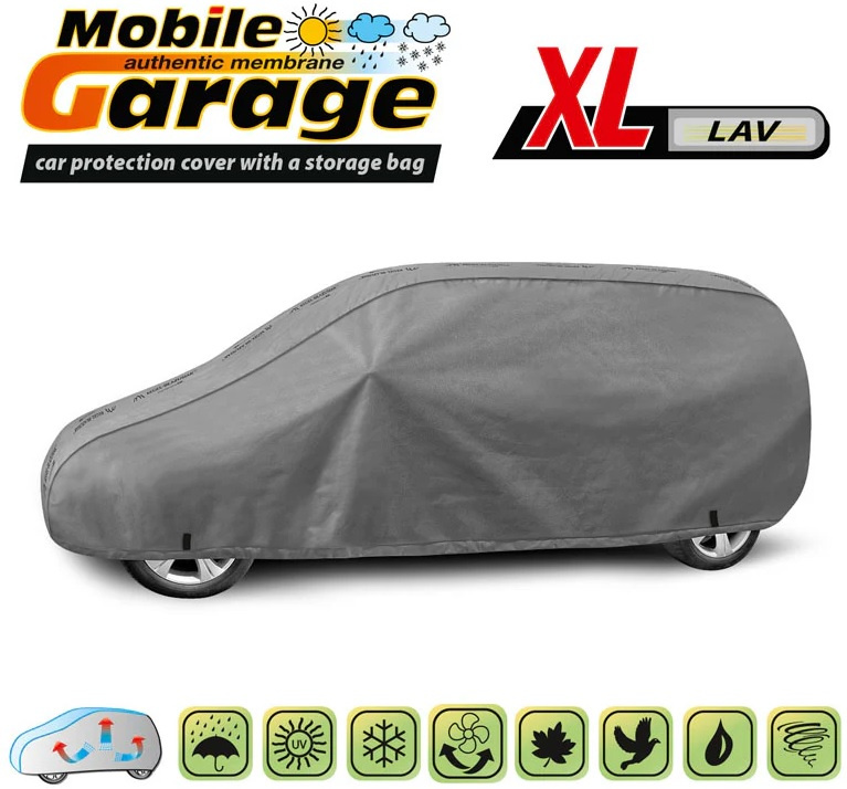 Husa Auto Exterior Kegel Mobile Garage De Inaltă Calitate Pentru Van Mărimea XL 443-463cm x 150-160cm Gri KBTCOV043