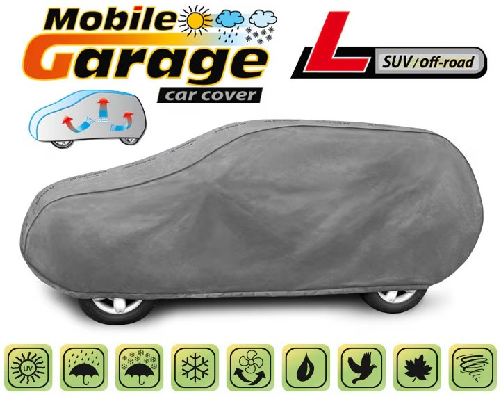 Husa Auto Exterior Kegel Mobile Garage De Inaltă Calitate Pentru Suv / Off-Road Mărimea L 430-460cm x 146-156cm Gri KBTCOV028