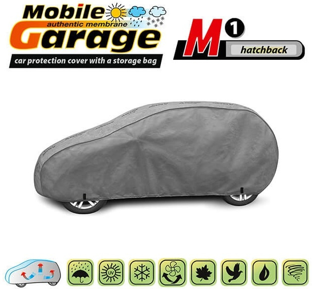 Husa Auto Exterior Kegel Mobile Garage De Inaltă Calitate Pentru Hatchback Mărimea M1 355-380cm x 126-136cm Gri KBTCOV015
