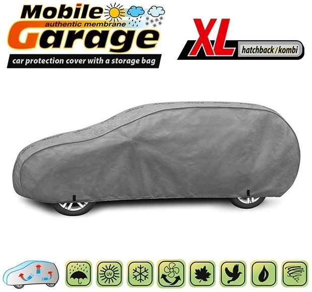 Husa Auto Exterior Kegel Mobile Garage De Inaltă Calitate Pentru Hatchback / Combi Mărimea XL 455-485cm x 126-136cm Gri KBTCOV019