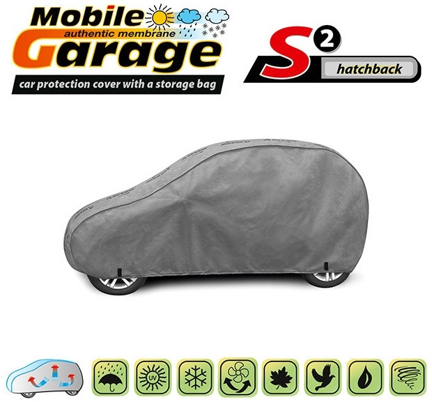 Husa Auto Exterior Kegel Mobile Garage De Inaltă Calitate Pentru Hatchback Mărimea S2 320-332cm x 125-135cm Gri KBTCOV013
