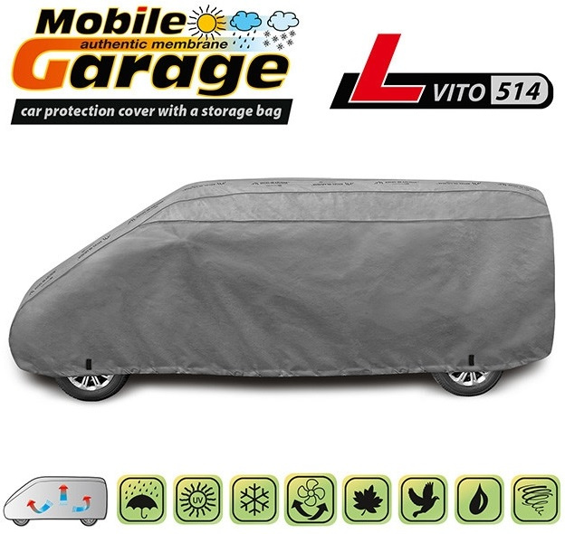 Husa Auto Exterior Kegel Mobile Garage De Inaltă Calitate Pentru Vito Mărimea L514 500-520cm x 172-180cm Gri KBTCOV045