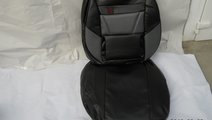 Husa auto imitatie de piele de culoare negru cu gr...