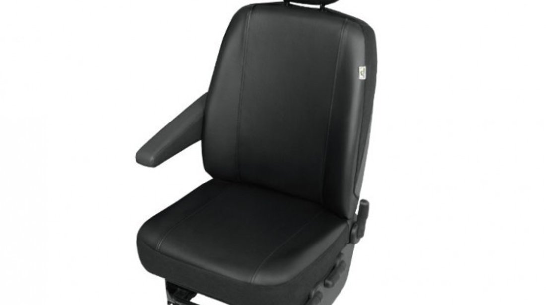 Husa auto scaun sofer Practical DV1 Trafic imitatie piele neagra pentru Renault Trafic 2001-2014, Opel Vivaro 2001-2014, Nissan Primastar