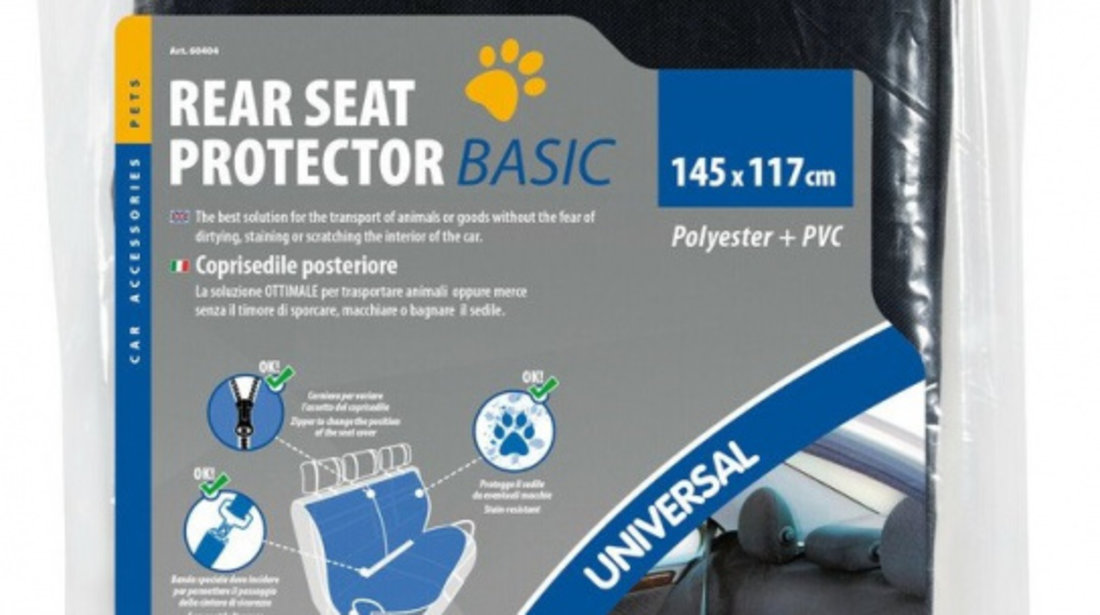 Husa Bancheta Auto Transport Animale Lampa Rear Seat Cover, 145 x 117cm LAM60404