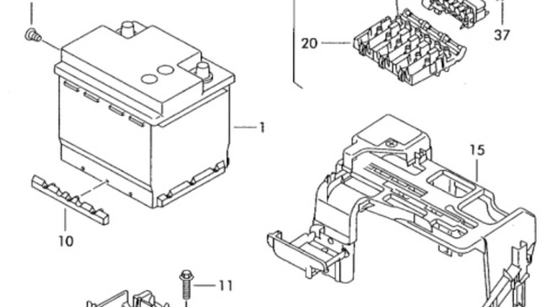 Husa baterie Volkswagen Passat CC (357) DSG 2.0 tdi CBB B 2009 VOLKSWAGEN PASSAT CC (357) [ 2008 - 2012 ] OEM 1J0915418B