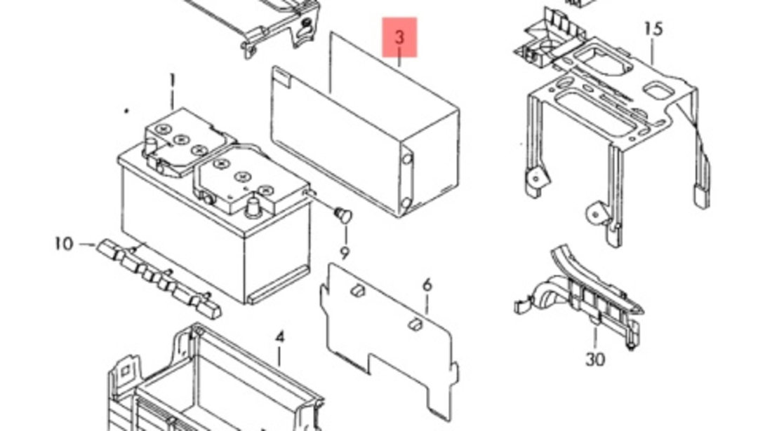 Husa baterie VOLKSWAGEN POLO (6N1) [ 1994 - 1999 ] VAG OEM 1J0915418A