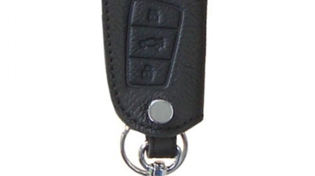 Husa cheie din piele pentru Audi A2 A3 A4 A5 A8, cusatura neagra , pentru cheie cu 3 butoane