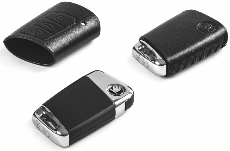 Husa Cheie Piele Oe Skoda Negru 3V0087012B