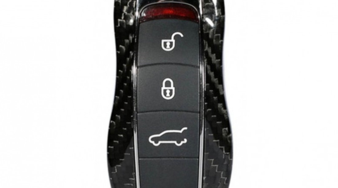 Husa Cheie Porsche 3 Butoane Vetter Carbon Glossy Black CSAFPOR3GD