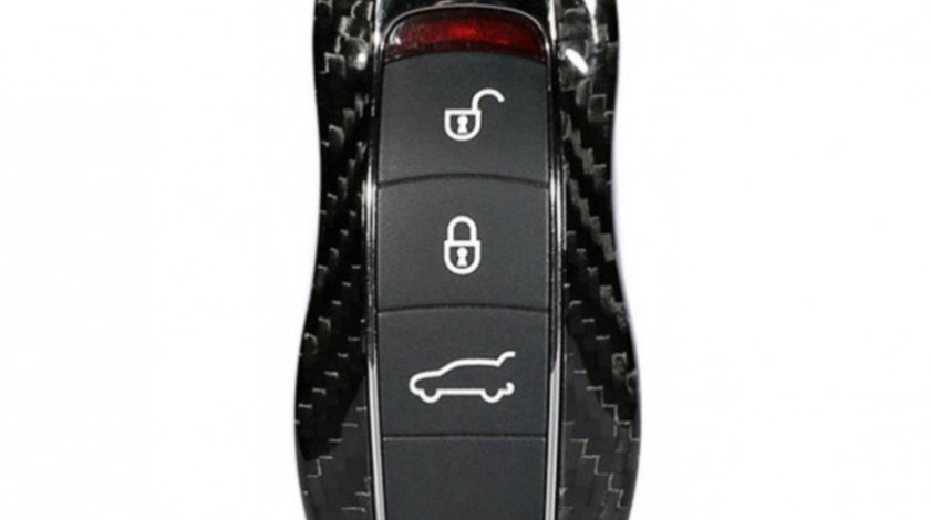 Husa Cheie Porsche 3 Butoane Vetter Carbon Glossy Black CSAFPOR3GD