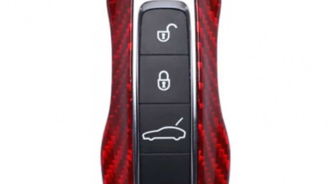 Husa Cheie Porsche 4 Butoane Vetter Carbon Glossy Red CSAFPOR4GR