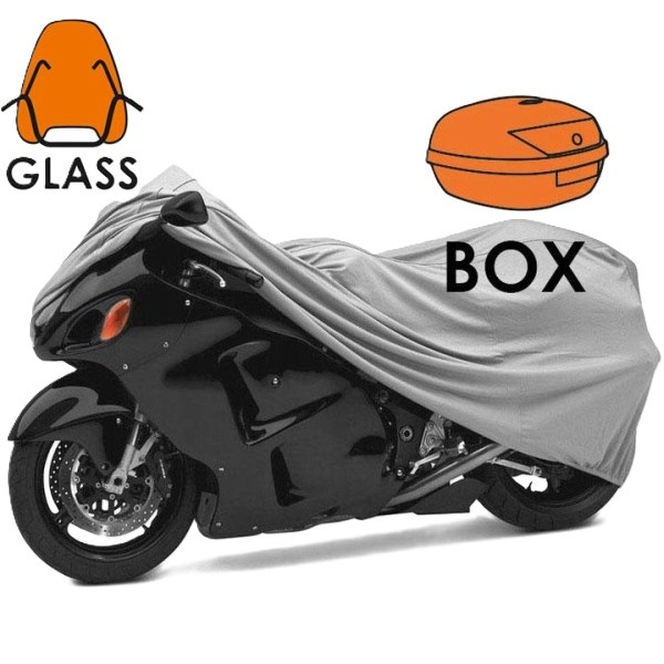 Husa Moto Exterior Extreme Style Motorcycle Cover Oxford Cu Parbriz Si Cutie Portbagaj 300D 203 x 83 x 184cm Marimea S Gri WOD000034