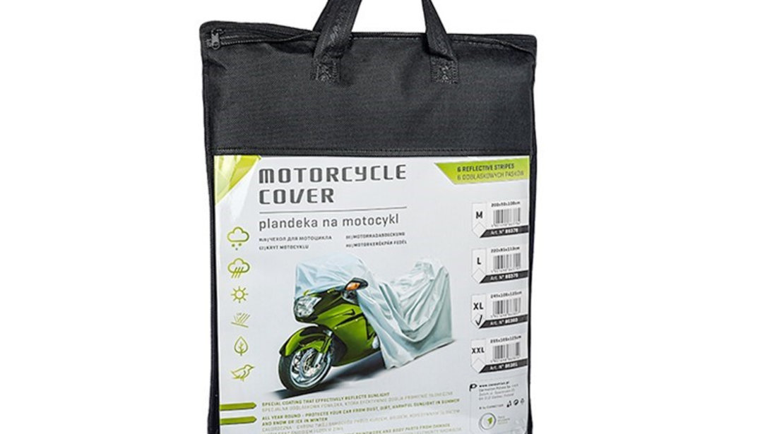 Husa Pentru Motocicleta &quot;xl&quot; 245x105x125 Cm, 3 Straturi, Reflectoare Carmotion 86380