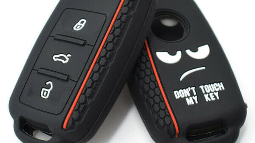 Husa protectie VW, Skoda, Seat, carcasa auto silicon cheie briceag, 3 butoane