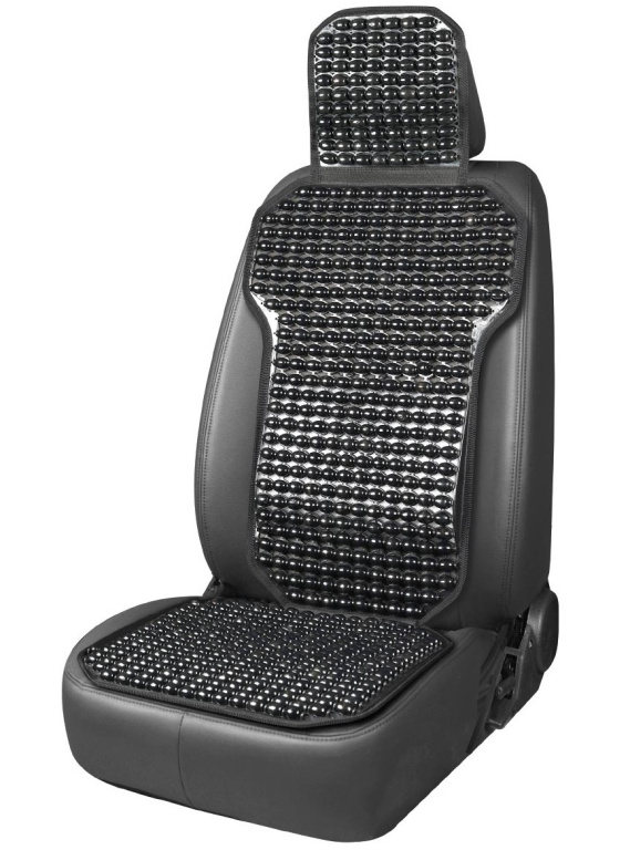 Husa Scaun Auto Cu Bile Cu Suport Lombar Si Tetiera Amio Negru 03650