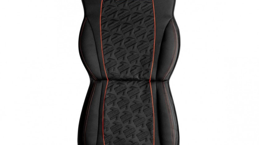 Husa Scaun Auto Momo Style Material Textil Negru Cu Insertii Rosii Si Logo 3D 999IN2222