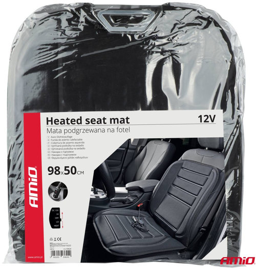 Husa Scaun Cu Incalzire 12V Amio Negru 03624