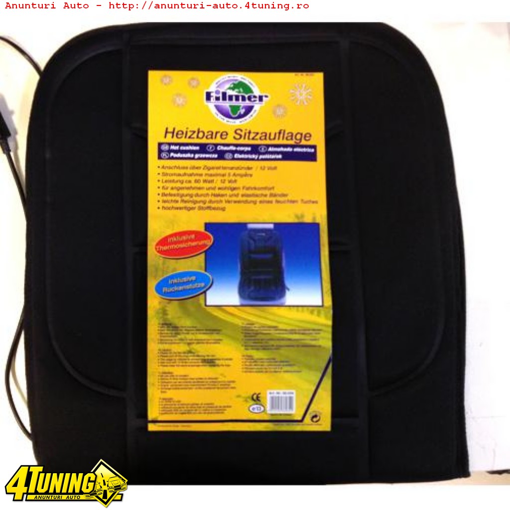 Husa Scaun cu Incalzire Neagra