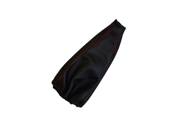 Husa schimbator viteze piele neagra cu cusatura rosie - MEGA DRIVE (05974)