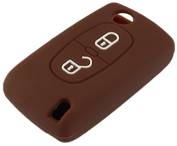 Husa Silicon Cheie Peugeot KE 038 Maro