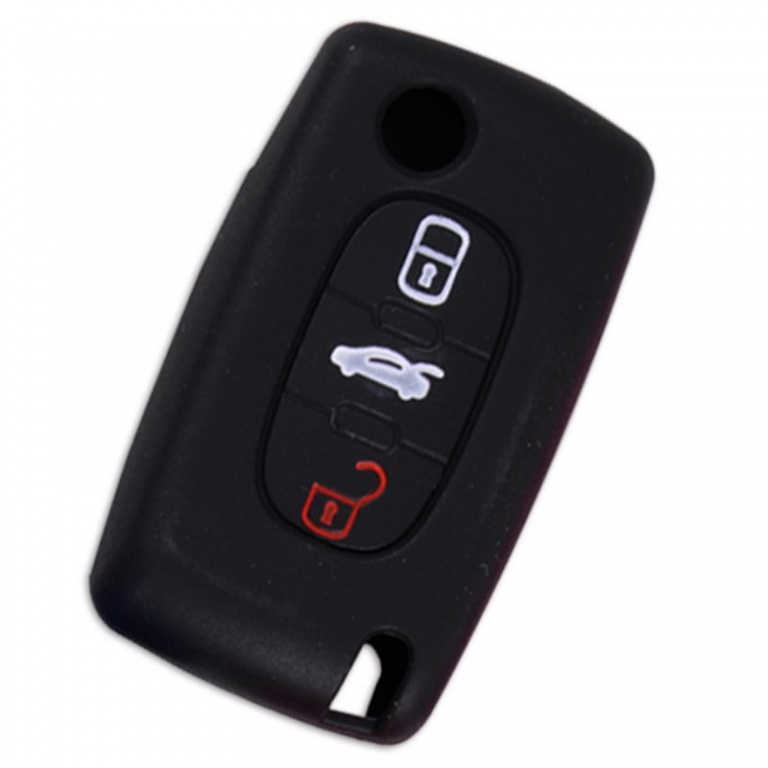 Husa Silicon Cheie Peugeot Negru SIL 009