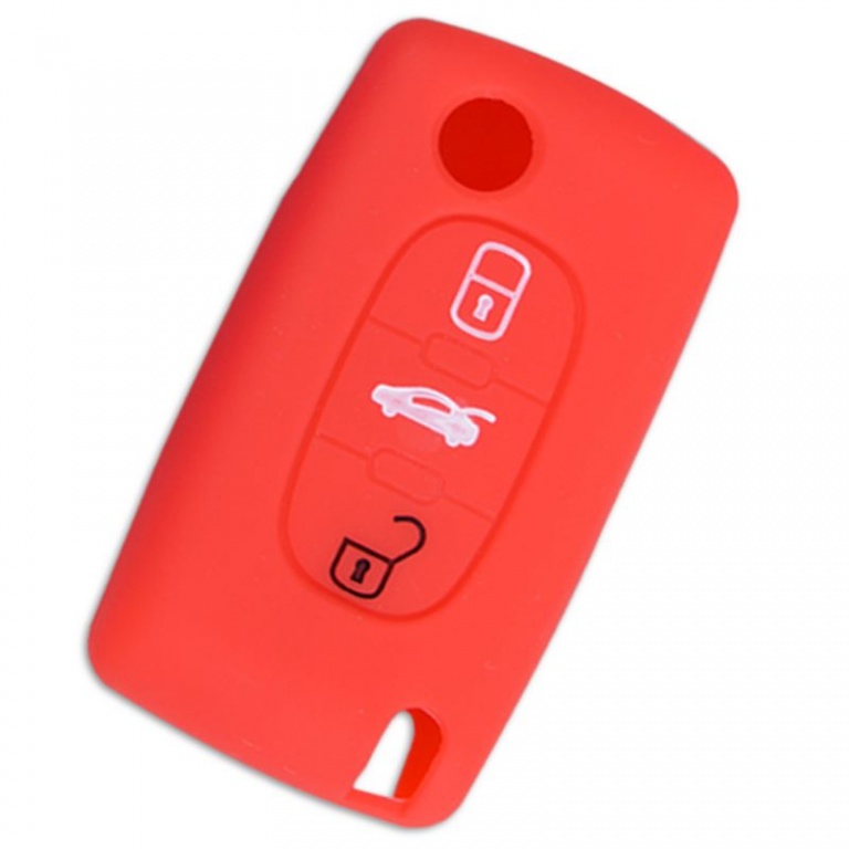 Husa Silicon Cheie Peugeot Rosu SIL 008