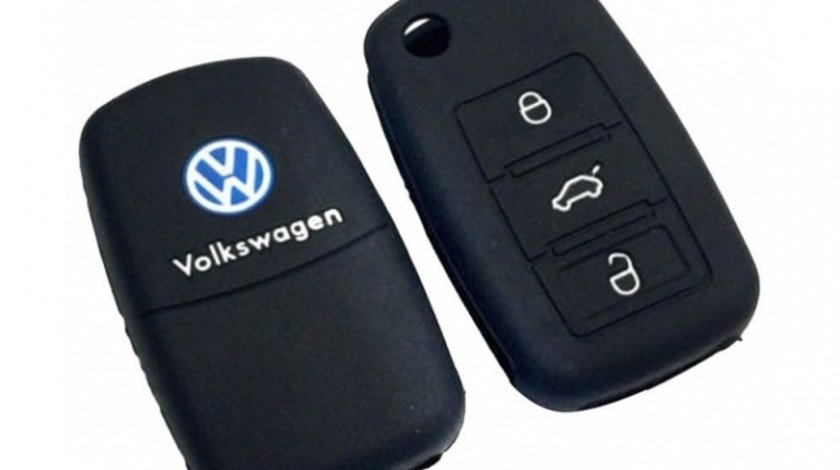 Husa Silicon Cheie Volkswagen 3 Butoane Negru SIL 224