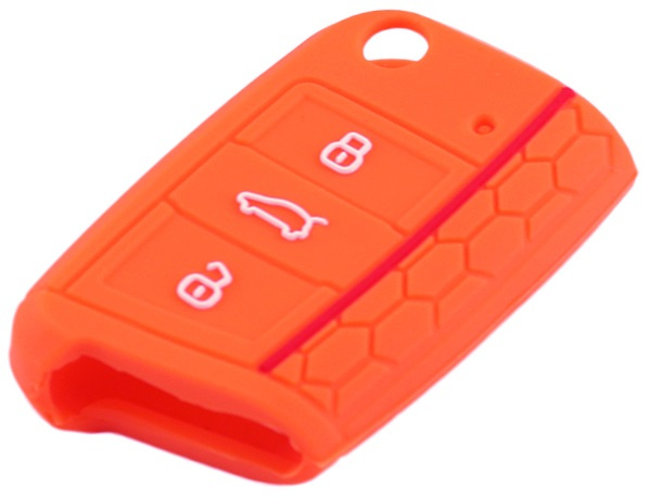 Husa Silicon Cheie Volkswagen KE 077 Portocaliu