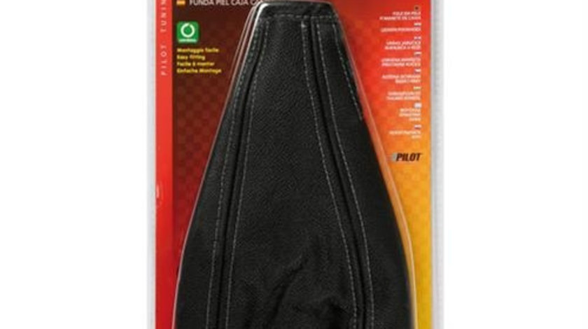 Husa universala schimbator viteze Lampa, piele neagra, cusatura gri cod intern: DGQLQ2BBM