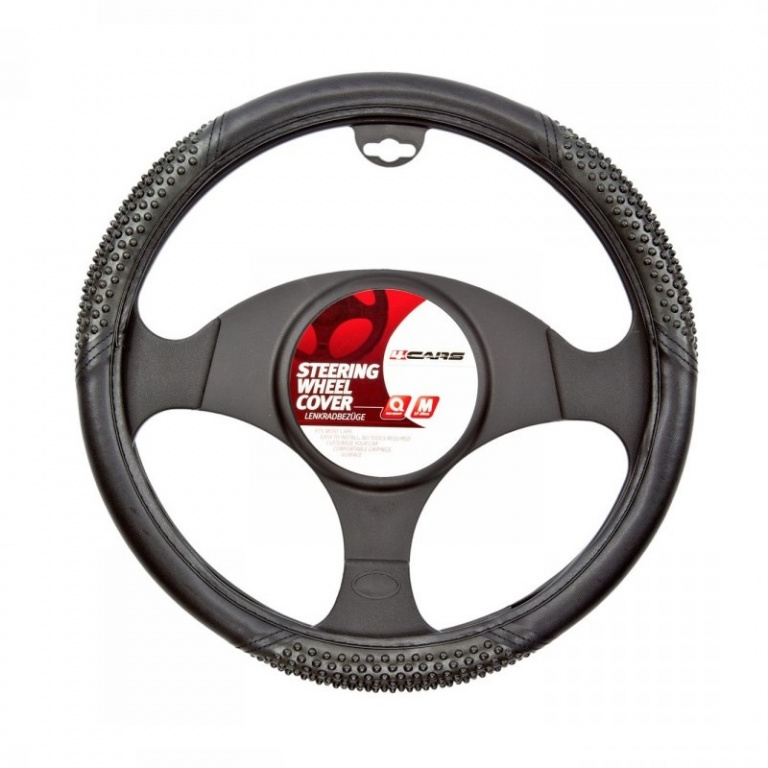 Husa Volan 4Cars Negru Masaj 92230