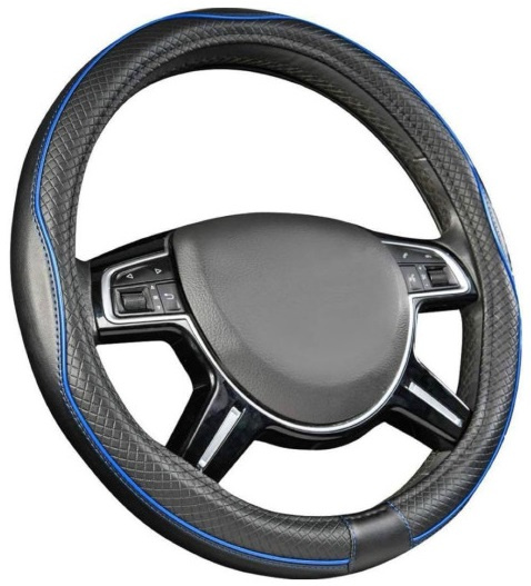 Husa Volan Imitatie Piele Cusatura Albastra Marimea M WK-1403 051024-22