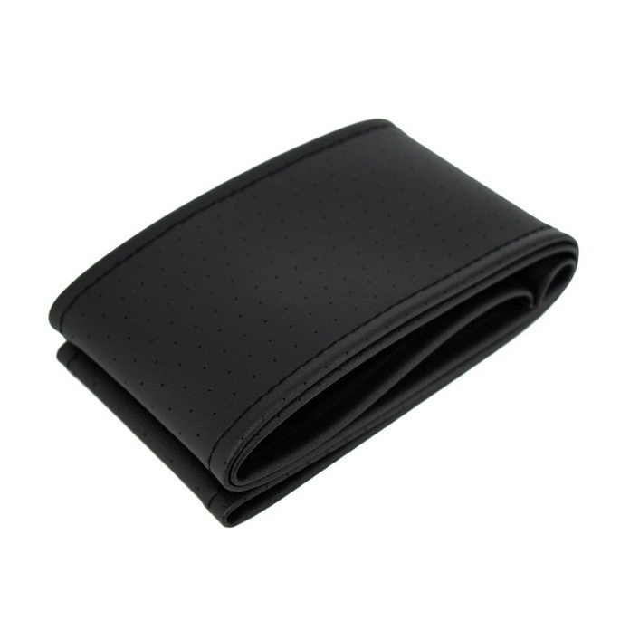 Husa Volan Imitatie Piele Negru + Cusatura Negru M 38CM