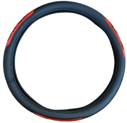 Husa Volan Imitatie Piele Negru / Rosu Marimea M 37-39cm CST07 150924-1