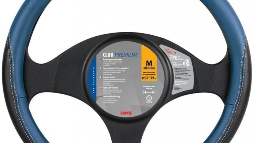 Husa Volan Lampa Club, Negru / Albastru, 39cm LAM33117