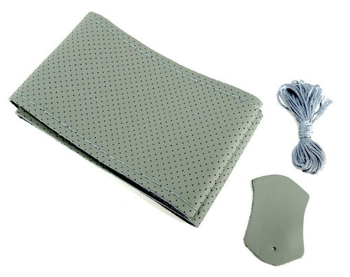 Husa Volan LUXA027 Piele Cu Gaurele Marime M + Ac Si Ata Culoare Gri 170817-26