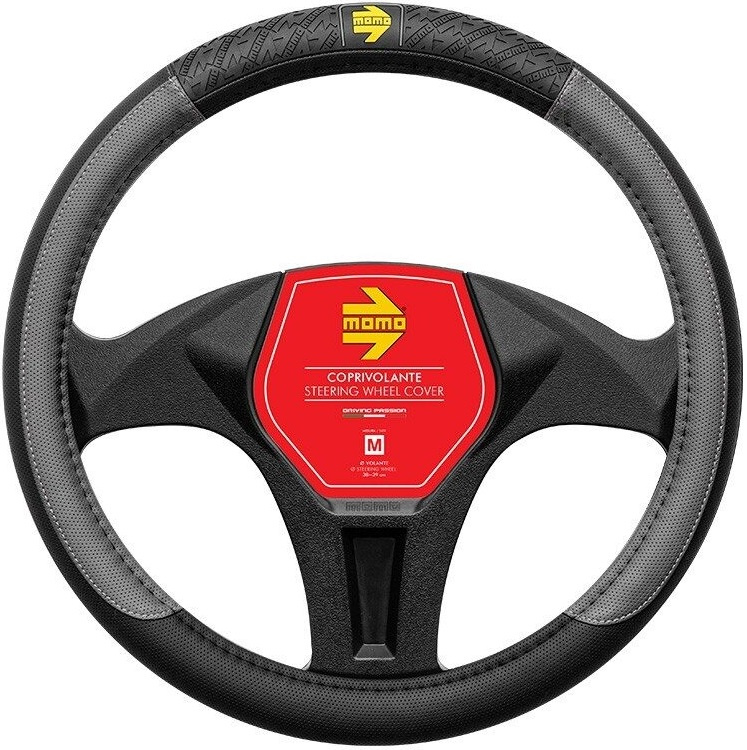 Husa Volan Momo V.I.P. Piele Ecologica Negru / Gri 38 cm IN2279