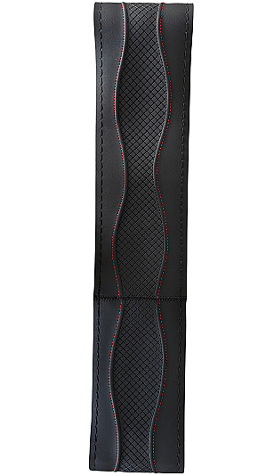 Husa Volan Piele Ac Ata Carmax Negru / Rosu 37-39cm 55862