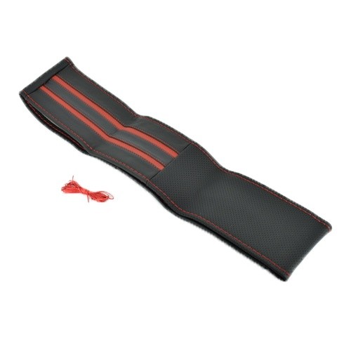 Husa Volan Piele Cu Ac Si Ata Rosie Marimea M Cod K102 200716-4