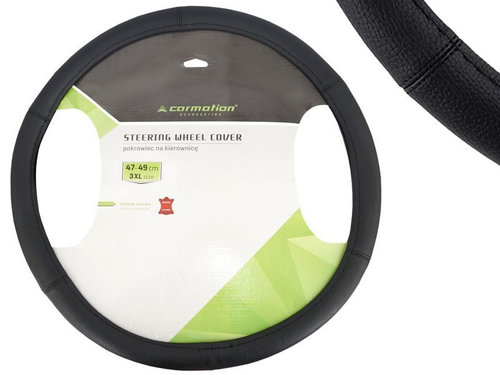 Husa Volan &quot;3xl&quot; 47-49 Cm, Piele Naturala, Neagra Carmotion 58214