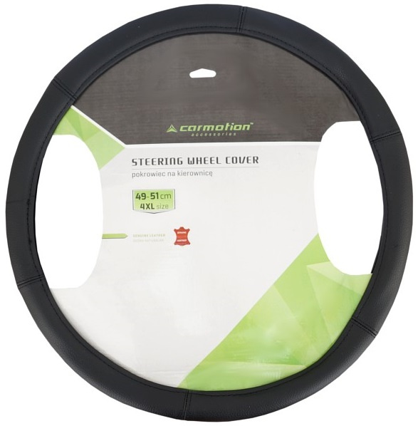 Husa Volan, &quot;4XL&quot; 49-51 Cm, Piele Naturala, Neagra Carmotion 58225